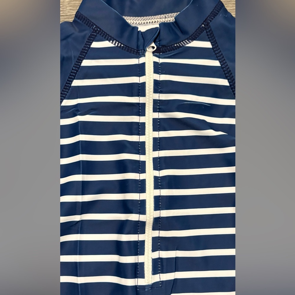 Navy and White Long-sleeve one piece swimsuit
Size 2T - Picture 3 of 6